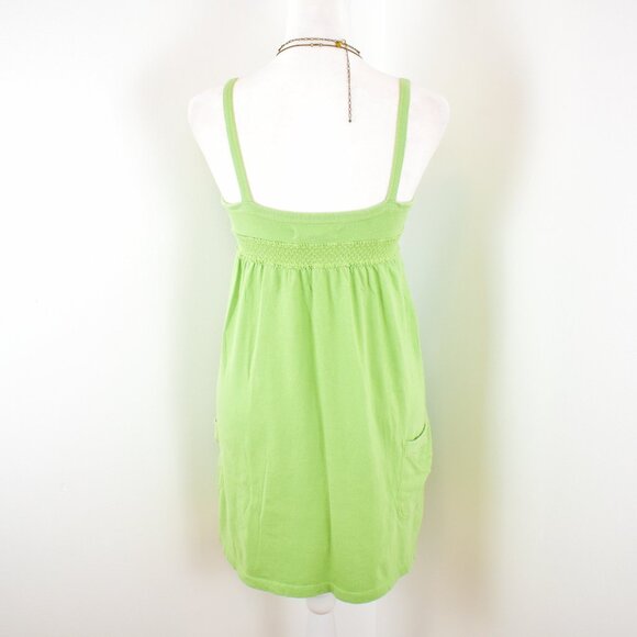 Hollister Early 2010s Y2K Green Knit Double Pockets Mini Babydoll Dress Size S - Picture 3 of 10